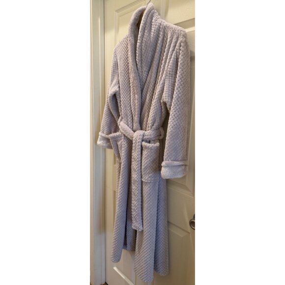 Carole Hochman Gray Waffle Knit Bathrobe With Belt & Pockets Size M - Picture 1 of 6